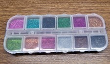 Chrome Nail Powder Glitzer N&auml;gel Puder Chrome Nageldesign 12 Farben.