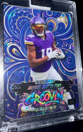 2026 Wild Card Alumination Justin Jefferson 1/1 Groovin Blue Prizm Vikings