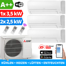 Mitsubishi Klimaanlage Multisplit 2x 2,5kW + 1x 3,5kW + MXZ-3HA50VF Klima WLAN