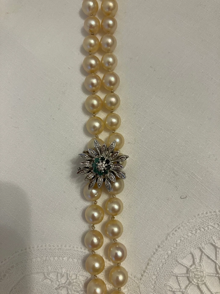 Vintage Perlenkettenclip Verkürzer Vario Clip Perlenkette 835er Silber rhodin. - Bild 3 von 4