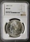 1881 S $1 Morgan Silver Dollar NGC MS64