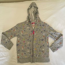 Cat  Jack Girls Gray Full Zip Hoodie M 7/8 Cartoon Print