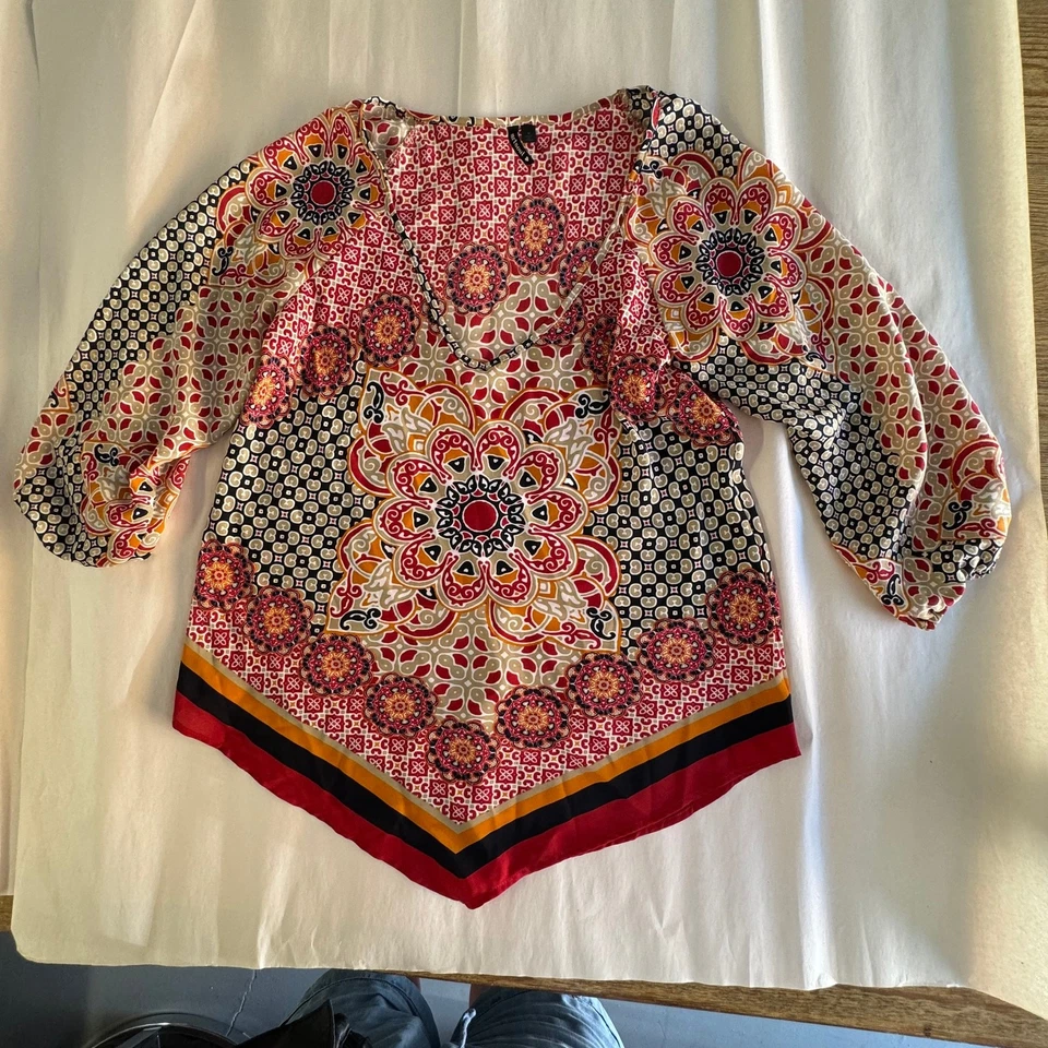 Top Heart Soul Y2K Bohemio Hippie Festival Mandala Multi Patrón Para Mujer Mediano Foto 4 de 4