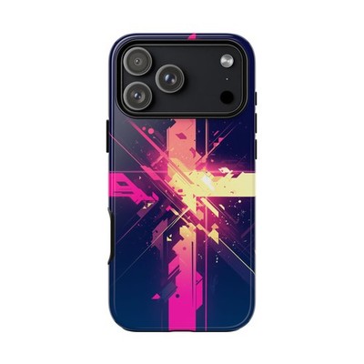 Phone Ink - iPhone | Galaxy | Pixel Case - Pink Vector Synthwave Cross
