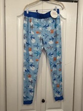 Nwt Little Sleepies Let s Fly Airplane Women s Jogger Pajama Pants Small