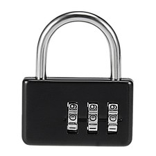 3 Digit Combination Padlock 3.6mm Shackle Zinc Alloy Lock,Black