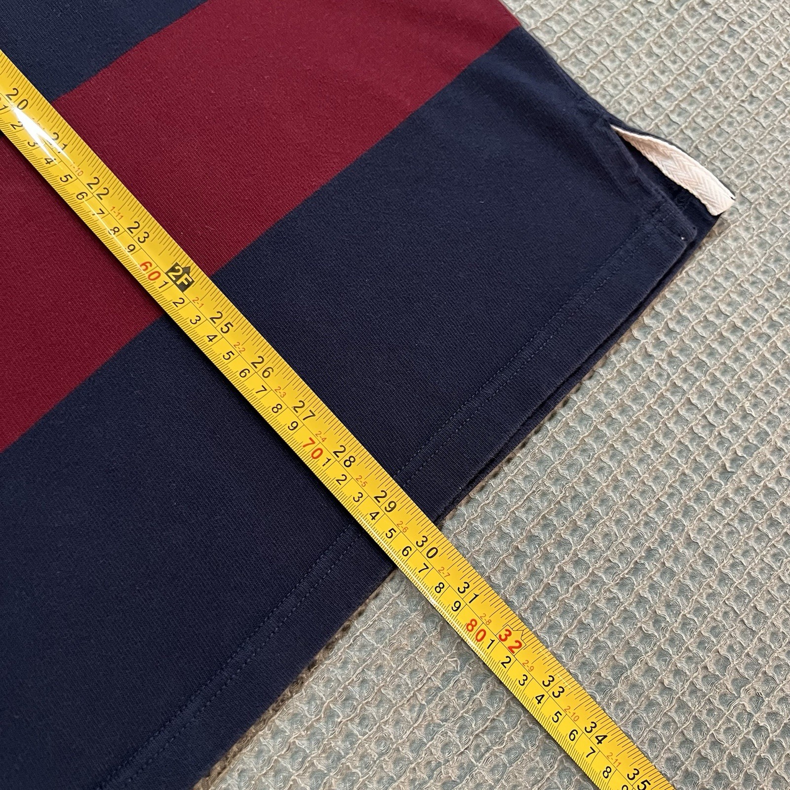 Polo Ralph Lauren Navy Blue Red Striped Rugby Shirt L thumbnail 4