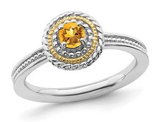 1/4 Carat ctw Citrine Solitaire Ring in Sterling Silver