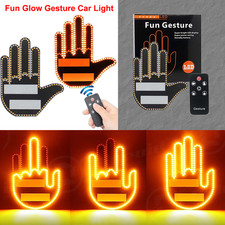 Finger Gesture Light With Remote Led Car Back Window Sign Hand Light Xmas Gift