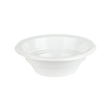PLASTICPRO Round Plastic 12 ounce Bowls Microwaveable, Disposable, White, Din...