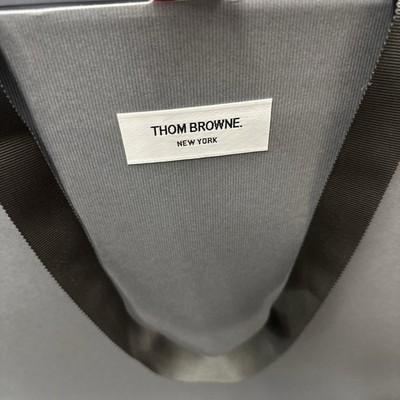 Authentic Thom Browne Grey Jumbo Shopping Bag With Logo See 