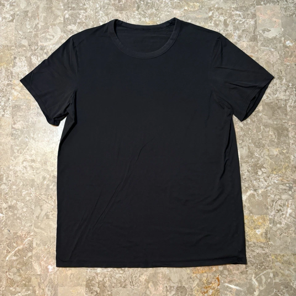 Camisa Lululemon Para Hombres L The Fundamental Negra Camiseta Manga Corta Gimnasio Yoga Salón Foto 2 de 4