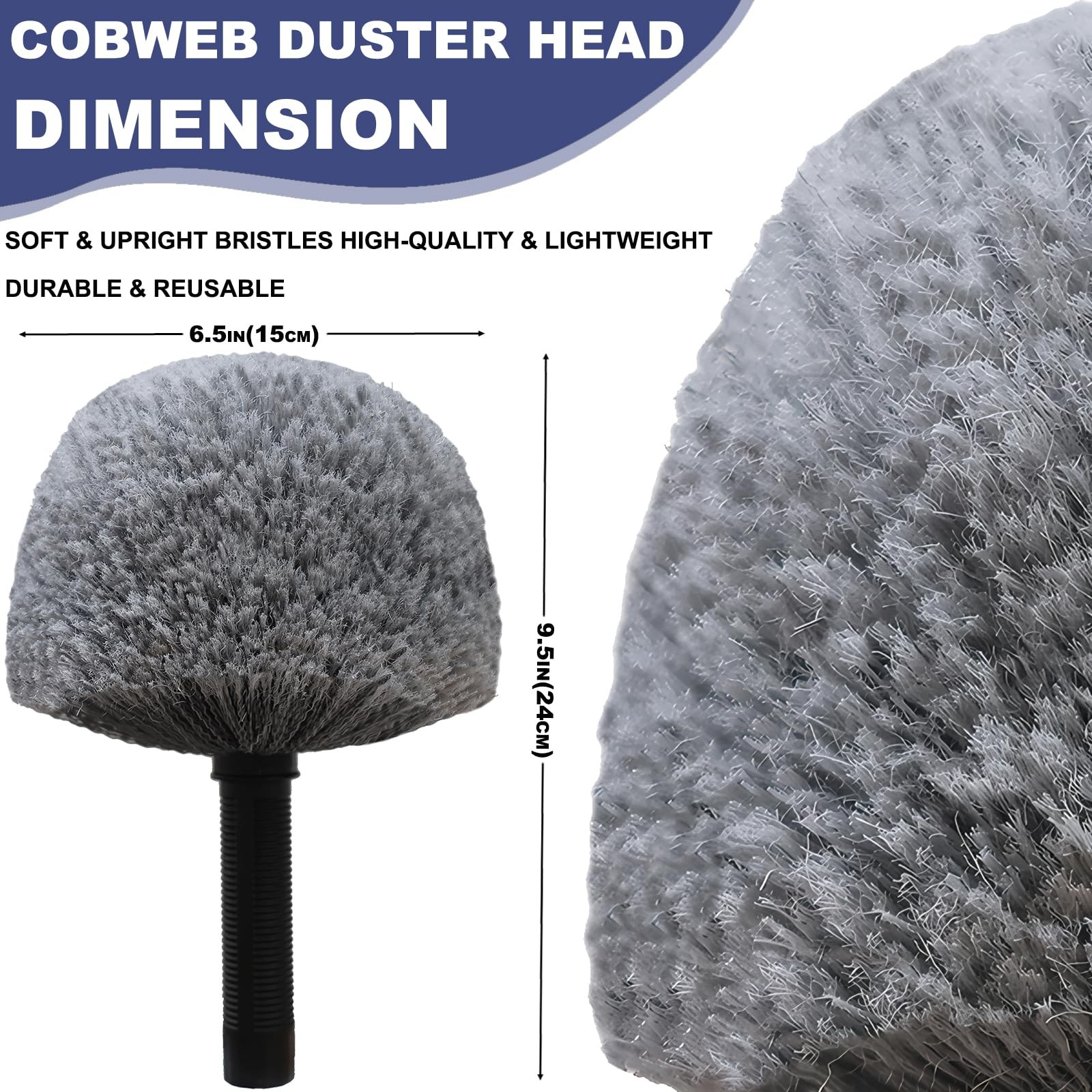 Cobweb Duster Spider Web Brush Webster Remover Replacement Head for Pole