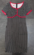 Joe Browns Polka Dot Shift Dress Black Red Buttons Size 10 BNWOT