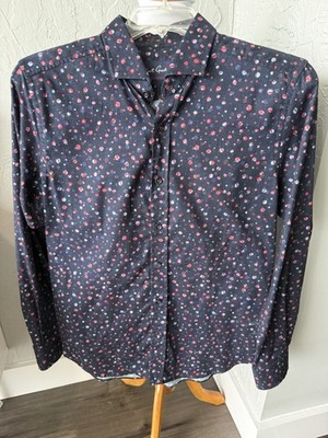 Robert Graham Men's Navy Dot-Print Button-Up Shirt