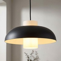 Pendelleuchte Esszimmerlampe HäNgeleuchte KüChenlampe Glas Opal Schwarz Matt E27