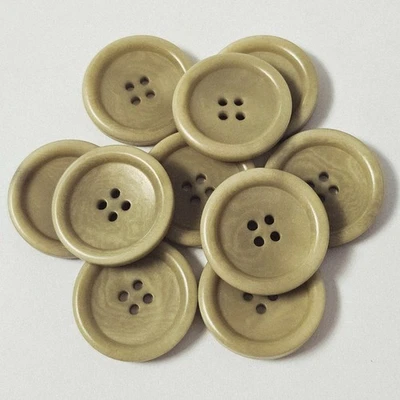 K&M 6 Pezzi Bottoni Bottone Plastica 15,18,20,23,25,28mm Colore Verde Oliva Alta Qualità