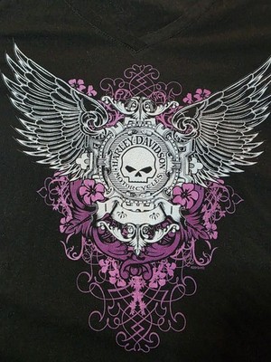 Harley-Davidson Grand Cayman  Skull Women's T-Shirt Large Short Sleeve 