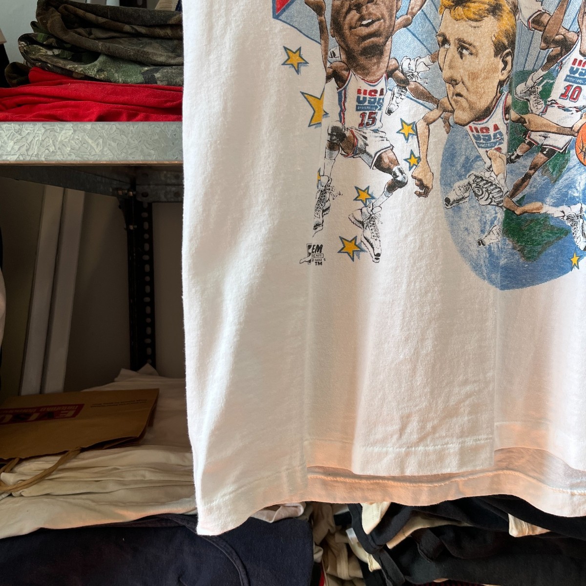 Vintage 1992 Olympics USA Basketball Team Salem White T-shirt Sz L