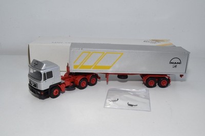 B71 1:50 CONRAD MAN M.A.N. DIESEL TRUCK WITH TRAILER GREY PROMO WERBE NMIB