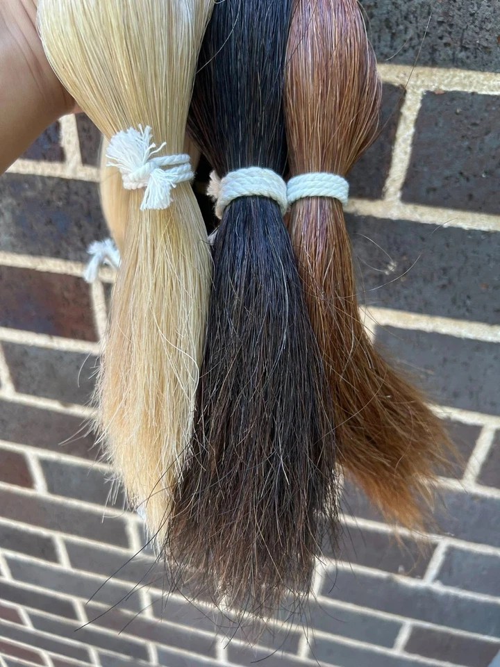 Horse False Tail DOUBLE Cream White OZ 70CM 360g False Horse Tail EXTENDED - Bild 4 von 4