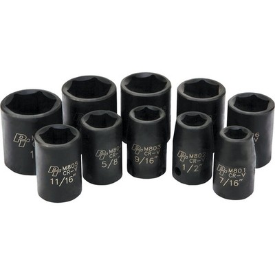 Performance Tool 10 Piece 1/2'' SAE Imp Socket Set Shallow M592DB