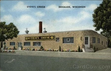 Denmark,WI Steve's Cheese Kropp Brown County Linen Original Vintage Postcard