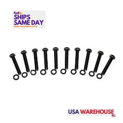 Moser 8000, Set of 10 Black Steel 1/2In-20 X 3In Screw In Stud Kit (10Pk) Perfor
