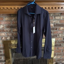 Men’s Quince Performance Stretch Wrinkle Free Dress Shirt Navy Size Medium NWT