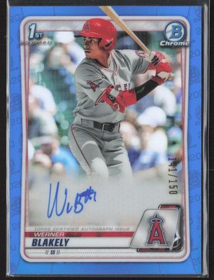2020 Bowman Draft #CDA-WB Werner Blakely Chrome Auto Blue Refractor #/150