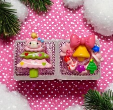 Hello Kitty Pill Box Pink Christmas Handmade Decoden Junk Case Tree Wreath