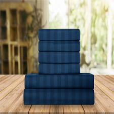 Elegant Comfort Luxury Soft Bed Sheets Dobby Stripe 1500 Premium Hotel Quality