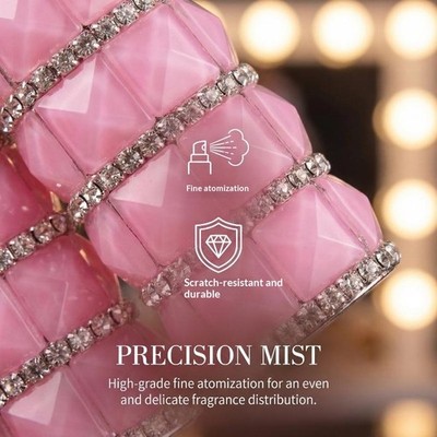 Refillable Fragrance Atomizer Empty Rhinestones-Encrusted Spray Bottle Container