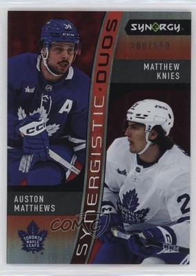 2023 Upper Deck Synergy Red 200/599 Auston Matthews Matthew Knies #SD-8 RC 11vp