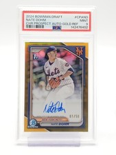 NATE DOHM 2024 BOWMAN DRAFT CHROME GOLD REF 1ST ROOKIE AUTO /50 PSA 10 Q6808