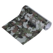 Camo Roll 4"x5ft Self Adhesive Digital Camo Vinyl Wraps, Numeral Dark Green