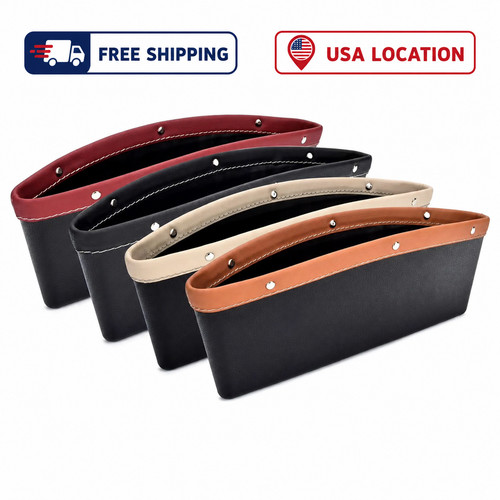Leather Catch Caddy Car Seat Console Gap Filler