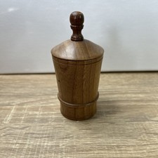 Vintage Swedish Wooden Jar with Lid: Nordic Style Kitchen Decor