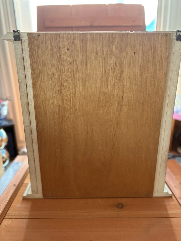 Prateleiras vintage angustiadas de vinil porta de vidro francês country curioso armário - Imagem 4 de 4