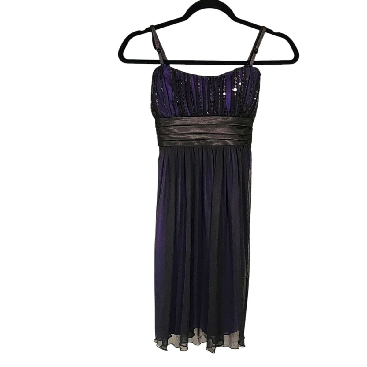 City Tringles Y2K Mini Dress Empire Waist Sequin Satin Belt Tulle WhimsiGoth S
