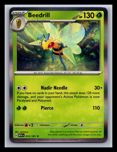 Pokémon TCG 151 Beedrill 015/165 NM Regular