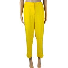 Alexander McQueen Womens Yellow Viscose Blend Trousers Size 44