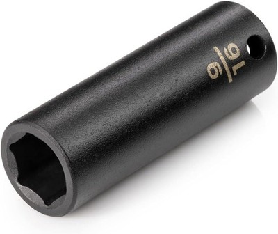 High-Visibility 3/8 Inch Drive 9/16 Inch Deep Impact Socket - Exact Fit Design