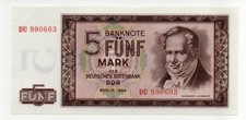 5 Deutsche Mark DDR 1964 Serie DU Echt kassenfr. Erhaltung