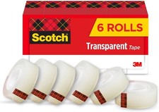 Transparent Tape, Clear Tape Engineered for Office and Home Use, 1 Inch Core,