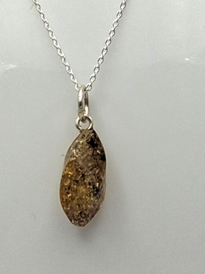 Green Amber Pendant 925 Silver Amber Pendant Unisex Top Quality