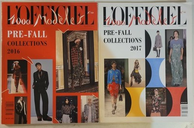 Lot of 2 L'OFFICIEL Magazines Pre-Fall Collections 2016 + 2017 Issues NEW