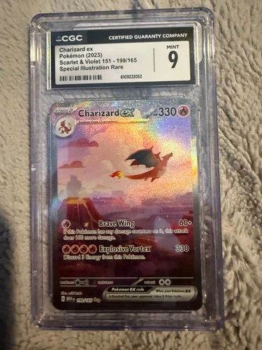 Charizard ex 199/165 Sv: Scarlet & Violet 151 Holo CGC 9
