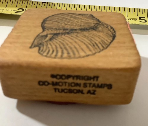 Vintage Wood Rubber Beach Stamp Lot Of 2 Seashells & Beach Ocean Vacation - Picture 6 of 6