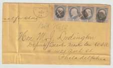 1887 Watsontown PA Cover to U.S. Army Quartermaster M.I. Ludington "Bid No. 10"